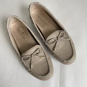 Vionic Virginia Driving Moc Leather Shoes Flats Loafers Women's Size 6 Gray0